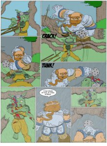 Rating: Explicit Score: 0 Tags: armor beard blood bodily_fluids comic dialogue duo dwarf e621 ear_piercing english_text eye_patch eyewear facial_hair forest goblin goblins headgear hi_res humanoid male open_mouth outside piercing plant text thunt tree weapon User: bunchy7s