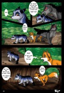 Rating: Safe Score: 0 Tags: canid canine canis comic detailed_background dubius e621 feral fox group kesh_(ruki) male mammal nature outside rukifox shadow tail toony watermark wolf User: bunchy7s