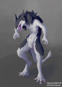 Rating: Safe Score: 0 Tags: ambiguous_gender anthro biped black_body black_fur blue_eyes e621 fur looking_at_viewer mammal sergal solo standing tail tongue white_body white_fur zerolativity User: bunchy7s