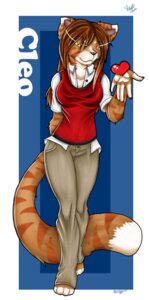Rating: Safe Score: 0 Tags: anthro clothing domestic_cat e621 felid feline felis female heart_symbol hi_res mammal orangy solo sweater tail topwear User: bunchy7s