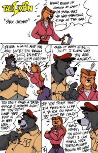 Rating: Questionable Score: 0 Tags: 2006 american_black_bear angry anthro baloo bear black_bear black_nose bottomless brown_body brown_fur clipboard clothed clothing comic dialogue disney e621 english_text exclamation_point female fur grey_body grey_fur hat headgear headwear holding_clipboard holding_object male mammal rebecca_cunningham shaffer simple_background sloth_bear speech_bubble talespin text the_jungle_book ursine white_background wolfwood1 User: bunchy7s