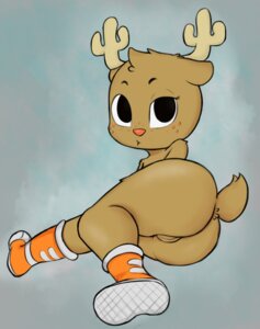 Rating: Explicit Score: 0 Tags: 2013 :3 anthro antlers biped black_eyes breasts brown_body brown_fur butt cartoon_network clothing dedreds deer digital_media_(artwork) e621 female footwear freckles fur genitals horn looking_at_viewer mammal nude penny_fitzgerald presenting redpanderp shoes solo the_amazing_world_of_gumball vulva young User: bunchy7s