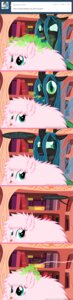 Rating: Safe Score: 0 Tags: arthropod blue_eyes caught_in_the_act changeling_(mlp) comic crown e621 earth_pony equid equine fan_character female feral fluffle_puff friendship_is_magic green_eyes green_hair hair hasbro headgear hi_res horn horse insect_wings long_image mammal mixermike622 my_little_pony pink_hair pony queen_chrysalis_(mlp) tall_image wings User: bunchy7s