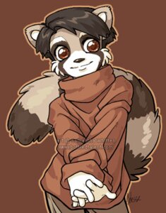 Rating: Safe Score: 0 Tags: ailurid anthro brown_background brown_body brown_eyes brown_fur brown_hair brown_theme clothed clothing e621 front_view fur hair interlocked_fingers looking_at_viewer low_res male mammal raised_tail red_panda samantha_whitten short_hair simple_background smile solo stripes sweater tail tan_body tan_fur topwear turtleneck white_body white_fur User: bunchy7s Rating: Safe Score: 0 Tags: ailurid anthro brown_background brown_body brown_eyes brown_fur brown_hair brown_theme clothed clothing e621 front_view fur hair interlocked_fingers looking_at_viewer low_res male mammal raised_tail red_panda samantha_whitten short_hair simple_background smile solo stripes sweater tail tan_body tan_fur topwear turtleneck white_body white_fur User: bunchy7s