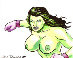Rating: Explicit Score: 0 Tags: 1girls 2009 areola artist_name avengers big_breasts breasts color colored female female_only fingerless_gloves gloves green_eyes green_hair green_skin hulk_(series) jon_riggle large_breasts long_hair marvel marvel_comics nipples rule34 she-hulk solo white_background User: bunchy7s