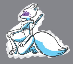 Rating: Safe Score: 0 Tags: alopex ambiguous_gender anthro arctic_fox biped canid canine colored_sketch e621 fluffy fluffy_tail fox fur grey_background hand_on_leg kneeling mammal melee_weapon on_one_knee sheathed_weapon shuffle001 side_view simple_background sketch solo sword tail teenage_mutant_ninja_turtles true_fox weapon User: bunchy7s