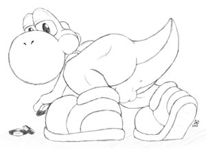 Rating: Explicit Score: 0 Tags: 2011 anus archived_source balls black_and_white cookie dinosaur e621 food genitals looking_at_viewer looking_back male mario_bros monochrome nintendo non-mammal_balls prehistoric_species raised_tail reptile scalie simple_background solo tail tail_anus tailbutt thick_tail unvext white_background yoshi User: bunchy7s
