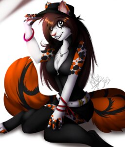 Rating: Safe Score: 0 Tags: 2013 angel angellusm anthro belt big_eyes black_spots bracelet breasts cleavage clothed clothing digital_media_(artwork) e621 female fur hat headgear headwear jewelry orange_body orange_fur orange_spots pink_nose pointy_ears prick_ears smile solo spots tail white_body white_fur wolflady User: bunchy7s
