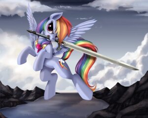 Rating: Safe Score: 0 Tags: 5:4 blue_body blue_feathers blue_fur cloud collar cutie_mark detailed_background e621 element_of_loyalty elements_of_harmony equid equine feathered_wings feathers female feral friendship_is_magic fur gem gold_(metal) hair hasbro hi_res holding_melee_weapon holding_object holding_sword holding_weapon longsword mammal melee_weapon mountain multicolored_hair multicolored_tail my_little_pony mythological_creature mythological_equine mythology object_in_mouth pegasus ponykillerx rainbow_dash_(mlp) rainbow_hair rainbow_tail rock ruby_(gem) solo star sword sword_in_mouth tail water weapon weapon_in_mouth wings User: bunchy7s