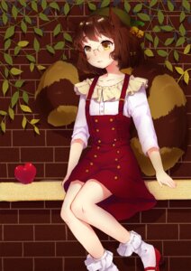 Rating: Safe Score: 0 Tags: acidear alternate_costume animal_humanoid apple bell brown_eyes brown_hair canid canid_humanoid canine canine_humanoid clothing e621 eyewear female food footwear fruit glasses hair hi_res humanoid leaf legwear mamizou_futatsuiwa mammal mammal_humanoid mary_janes pince-nez plant raccoon_tail shoes short_hair sitting smile socks solo tanuki_humanoid touhou white_clothing white_legwear User: bunchy7s