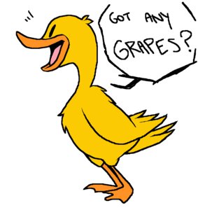 Rating: Safe Score: 0 Tags: aliasing ambiguous_gender anatid anseriform avian beak bird digital_media_(artwork) duck duck_(the_duck_song) e621 english_text excited failedtaco feral happy simple_background solo text the_duck_song white_background User: bunchy7s