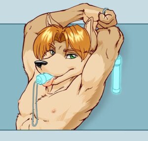 Rating: Questionable Score: 0 Tags: anthro arms_above_head brown_body brown_fur canid canine countershading digital_media_(artwork) e621 fur glowstick green_eyes looking_at_viewer low_res male mammal misleading_thumbnail nipples object_in_mouth solo tongue tongue_out zaush zaush_(zaush) User: bunchy7s