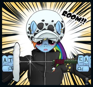 Rating: Safe Score: 0 Tags: absurd_res anthro anthrofied blue_body blue_fur clothing cosplay crossover e621 ear_piercing equid equine female friendship_is_magic fur hair hasbro hat headgear headwear hi_res horse mammal melee_weapon multicolored_hair my_little_pony one_piece parody piercing pony purple_eyes rainbow_dash_(mlp) rainbow_hair solo sword trafalgar_law vicse weapon User: bunchy7s