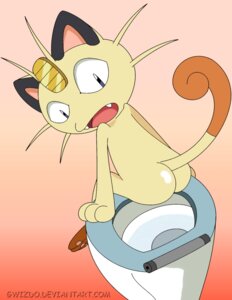 Rating: Questionable Score: 0 Tags: ambiguous_gender anthro butt e621 felid generation_1_pokemon gwizdo mammal meowth nintendo pokemon pokemon_(species) raised_tail solo tail toilet User: bunchy7s