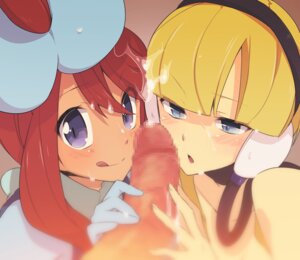 Rating: Explicit Score: 0 Tags: 1boy 2girls :d :q bare_shoulders blonde_hair blue_eyes blush brown_hair censored choker cum elesa_(pokemon) elesa_(pokemon_bw) facial female flower gloves gym_leader hair_flower hair_ornament headphones human male multiple_females multiple_girls nakamura_sandayo nintendo open_mouth penis pokemon pokemon_bw rule34 side_ponytail skyla_(pokemon) smile straight sweat tongue User: bunchy7s