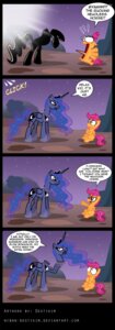 Rating: Safe Score: 0 Tags: 2012 blue_body blue_feathers blue_hair comic crown cutie_mark disembodied_head duo e621 english_text equid equine feathered_wings feathers female feral friendship_is_magic hair hasbro headgear headless_horse_(mlp) hi_res horn long_hair mammal my_little_pony mythological_creature mythological_equine mythology niban-destikim night orange_body orange_feathers pegasus princess_luna_(mlp) purple_eyes purple_hair quadruped royalty scared scootaloo_(mlp) tail teal_eyes text winged_unicorn wings young young_feral User: bunchy7s