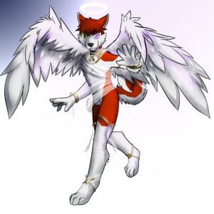 Rating: Safe Score: 0 Tags: 1:1 angel anthro canid canine canis cenny clothed clothing domestic_dog e621 feathered_wings feathers hi_res husky male mammal nordic_sled_dog shynjy skimpy solo spitz tail translucent wings User: bunchy7s