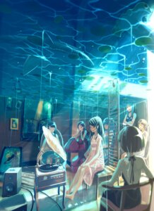Rating: Safe Score: 0 Tags: aquatic blue_eyes blue_hair brown_hair chair clothing digital_media_(artwork) dress dripping e621 female fish frutiger_aero furniture gramophone group hair hi_res human mammal not_furry painting_(object) shark speaker surrealism underwater vofan water wet what User: bunchy7s