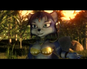 Rating: Safe Score: 0 Tags: 3d_(artwork) 5:4 anthro black_bars blue_body blue_fur blue_hair cakeinferno cakeinferno_(modeler) canid canine clothing detailed_background digital_media_(artwork) e621 female flower forest fox fur hair krystal_(cakeinferno) krystal_(star_fox) letterbox mammal nature nintendo outside plant smile solo star_fox tree white_body white_fur User: bunchy7s
