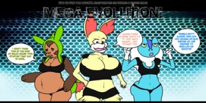 Rating: Questionable Score: 0 Tags: 2:1 amphibian anthro belly big_belly big_breasts big_butt breasts butt canid canine chespin cleavage clothed clothing driflewd e621 english_text female fennekin froakie generation_6_pokemon group hi_res huge_breasts mammal nintendo pokemon pokemon_(species) pokemorph pregnant starter_trio text User: bunchy7s