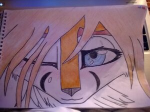 Rating: Safe Score: 0 Tags: ambiguous_gender anthro blue_eyes canid canine e621 fox mammal one_eye_closed rainbowfox solo traced traditional_media_(artwork) User: bunchy7s