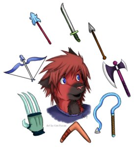 Rating: Safe Score: 0 Tags: anthro arrow_(weapon) axe blue_eyes boomerang bow_(weapon) canid canine claws e621 kiwi_roxas male mammal mana_(series) melee_weapon pike_(weapon) polearm ranged_weapon rydian secret_of_mana simple_background solo spear square_enix sword weapon whip white_background User: bunchy7s