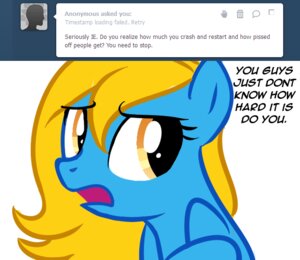 Rating: Safe Score: 0 Tags: blonde_hair blue_body blue_fur cutie_mark e621 english_text equid equine female fur hair hasbro horse internet_explorer internet_explorer_(character) mammal microsoft my_little_pony pony solo text unknown_artist User: bunchy7s