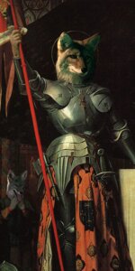 Rating: Safe Score: 0 Tags: anthro armor canid canine canis chainmail coyote detailed detailed_background duo e621 female halo iisaw joan_of_arc mammal medieval medieval_armor melee_weapon plate_armor realistic saint shopped solo_focus sword third-party_edit weapon User: bunchy7s