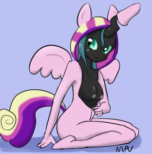Rating: Questionable Score: 0 Tags: anthro anthrofied arthropod biped breasts changeling_(mlp) clothing costume e621 empyu equid equine feathered_wings feathers female friendship_is_magic green_eyes hasbro horn kneeling mammal my_little_pony mythological_creature mythological_equine mythology nipples pink_body pink_feathers queen_chrysalis_(mlp) solo source_request winged_unicorn wings User: bunchy7s