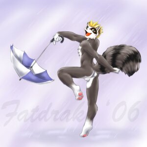 Rating: Explicit Score: 0 Tags: 1:1 2006 anthro backsack balls biped black_body black_fur blonde_hair brown_body brown_fur countershading e621 fatdrake fur genitals gloves_(marking) green_eyes hair happy holding_object holding_umbrella leg_markings looking_at_viewer looking_back male mammal markings nude open_mouth pawpads prancing procyonid raccoon raining raised_leg socks_(marking) solo standing tail umbrella white_body white_fur User: bunchy7s