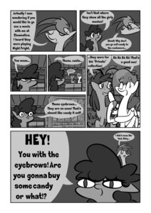 Rating: Safe Score: 0 Tags: comic cutie_mark dialogue e621 english_text equid equine eyes_closed feathered_wings feathers female feral greyscale hair hasbro humor inside itsy_bitsy long_hair looking_at_viewer looking_back mammal monochrome my_little_pony mythological_creature mythological_equine mythology open_mouth pegasus silverblazebrony smile text tongue wings User: bunchy7s