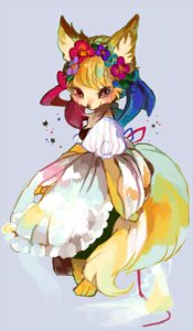 Rating: Safe Score: 0 Tags: alternative_fashion anthro blush canid canine clothing country_lolita digital_media_(artwork) digital_painting_(artwork) dress e621 female flower fox j-fashion kemono lolita_(fashion) looking_at_viewer mammal painting_(artwork) plant robi simple_background solo star tail User: bunchy7s