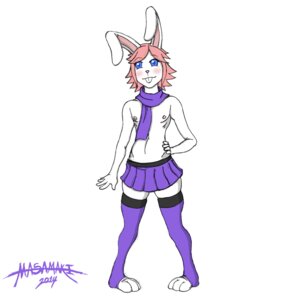 Rating: Questionable Score: 0 Tags: 1:1 2014 anthro biped blush clothed clothing crossdressing e621 femboy fur hair lagomorph legwear leporid looking_at_viewer male mammal masamaki nipples pink_hair pose rabbit scarf simple_background smile solo standing stockings thick_thighs topless white_body white_fur wide_hips User: bunchy7s