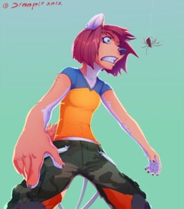 Rating: Safe Score: 0 Tags: 2012 anthro arachnid arthropod canid canine canis domestic_dog duo e621 female feral green_eyes mammal size_difference spider stoopix trinian User: bunchy7s