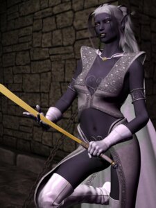 Rating: Questionable Score: 0 Tags: breasts cape cleavage dark_elf drow female grey_hair lips perky_breasts petite ponytail purple_skin red_eyes riveda1972 rule34 small_breasts sword thong weapon white_hair User: bunchy7s