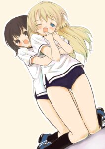 Rating: Explicit Score: 0 Tags: breast_grab breasts buruma female gym_uniform mikazukimo original rule34 wince User: bunchy7s