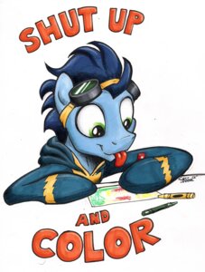 Rating: Safe Score: 0 Tags: 2013 absurd_res blue_hair bust_portrait clothing crayon crayon_(artwork) e621 english_text equid equine eyewear feral friendship_is_magic front_view furniture goggles green_eyes hair hasbro hi_res hoodie horse male mammal marker_(artwork) mattings mixed_media my_little_pony paper pony portrait simple_background skinsuit soarin_(mlp) solo table text three-quarter_view tight_clothing tongue tongue_out topwear traditional_media_(artwork) wonderbolts_(mlp) User: bunchy7s