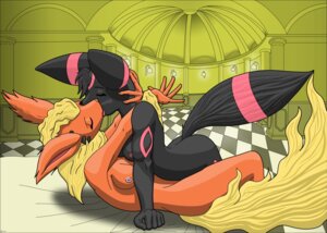 Rating: Questionable Score: 0 Tags: 2006 absurd_res anthro average black_body breasts column digital_media_(artwork) duo e621 eeveelution eyes_closed female female/female flareon generation_1_pokemon generation_2_pokemon hi_res kiss_on_lips kissing markings nintendo nipples orange_body pokemon pokemon_(species) pokemorph tail tail_markings umbreon User: bunchy7s