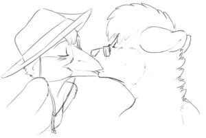 Rating: Safe Score: 0 Tags: anthro avian beak bird blush breasts clothing conditional_dnp duo e621 ears_back eyes_closed eyewear female glasses hat headgear headwear hyena kissing leaning lizanne lyrebird male mammal monochrome oscine passerine pivoted_ears sefeiren sketch spotted_hyena superb_lyrebird User: bunchy7s