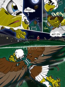 Rating: Safe Score: 0 Tags: 2012 3:4 4_toes accipitrid accipitriform american_football anisodactyl anthro avian avian_feet bald_eagle ball beak bird bottomwear catmonkshiro claws clothing comic digital_media_(artwork) e621 eagle eye_black feathered_wings feathers feet field footwear gloves gridiron_ball group handwear hindpaw holding_ball holding_object legwear male moon nfl night outside paws pheagle philadelphia_eagles san_francisco_49ers sea_eagle shirt shorts socks sport stadium swoop_(philadelphia_eagles) talons toes topwear transformation wings User: bunchy7s