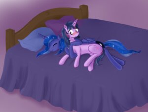Rating: Safe Score: 0 Tags: 2012 bed blue_body blue_feathers blue_hair blush cosmic_hair cutie_mark duo e621 equid equine ethereal_hair eyes_closed feathered_wings feathers female female/female feral friendship_is_magic fur furniture hair hasbro horn hug long_hair mammal multicolored_hair my_little_pony mythological_creature mythological_equine mythology pillow princess_luna_(mlp) purple_body purple_fur purple_hair quadruped sleeping starry_hair tail twilight_sparkle_(mlp) two_tone_hair unicorn v-invidia winged_unicorn wings User: bunchy7s