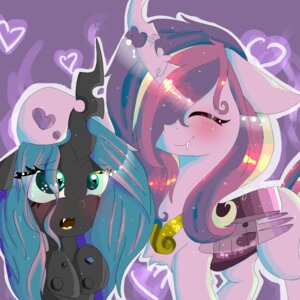 Rating: Safe Score: 0 Tags: 1:1 alternate_species arthropod black_body blue_hair blush changeling_(mlp) duo e621 equid equine eyes_closed fangs female feral friendship_is_magic fur green_eyes hair hasbro heart_symbol horn insect_wings long_hair mammal missmagicalwolf multicolored_hair my_little_pony mythological_creature mythological_equine mythology open_mouth princess_cadance_(mlp) queen_chrysalis_(mlp) royalty smile teeth tongue winged_unicorn wings User: bunchy7s