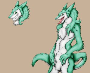 Rating: Safe Score: 0 Tags: anthro codine e621 fur green_body green_eyes green_fur grin male mammal sergal simple_background smile solo tail tan_background tongue tongue_out User: bunchy7s