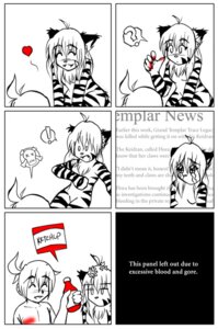Rating: Questionable Score: 0 Tags: 6_panel_comic anthro black_and_white blood bodily_fluids bottle breasts casual_nudity comic conditional_dnp container cross-popping_vein duo e621 english_text exclamation_point felid female flora_(twokinds) food heart_symbol holding_bottle holding_container holding_object human humor keidran ketchup ketchup_bottle male mammal monochrome naturally_censored newspaper nude pantherine question_mark shocked sketch skull_and_crossbones text tiger tom_fischbach trace_legacy twokinds User: bunchy7s