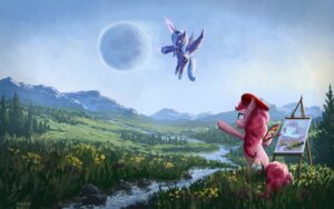 Rating: Safe Score: 0 Tags: 16:10 2011 artist balloon beret blue_body blue_eyes blue_hair brush clothing cloud crescent_moon crown cutie_mark detailed_background duo e621 earth_pony easel equid equine feathered_wings feathers female feral field flower flying friendship_is_magic fur gesture green_eyes hair hand_gesture hasbro hat headgear headwear hi_res horn horse inflatable magic mammal moe_(artist) moon mountain my_little_pony mythological_creature mythological_equine mythology nature outside paintbrush palette pink_body pink_fur pink_hair pinkie_pie_(mlp) plant pointing pony princess_luna_(mlp) river scenery scenery_porn sky tail wallpaper widescreen winged_unicorn wings User: bunchy7s