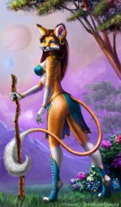 Rating: Safe Score: 0 Tags: anthro bjpentecost clothed clothing detailed detailed_background domestic_cat e621 ear_piercing ear_ring fantasy felid feline felis female fur mammal melee_weapon moxy piercing polearm realistic_anthro ring_piercing skimpy solo staff tail weapon User: bunchy7s