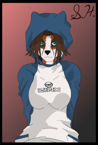 Rating: Safe Score: 0 Tags: alternate_species anthro breasts brown_hair canid canine canis clothing crossgender darkghost domestic_dog e621 ear_bulge female fennec_fox fox furrification green_eyes hair hi_res hood hoodie looking_at_viewer mammal solo topwear true_fox User: bunchy7s