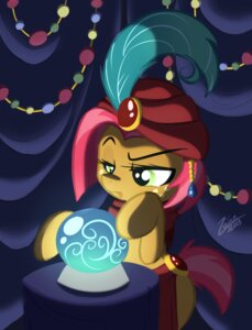 Rating: Safe Score: 0 Tags: 2013 babs_seed_(mlp) brown_body brown_fur clothed clothing curtains e621 earth_pony elslowmo equid equine female feral freckles friendship_is_magic fur furniture glowing green_eyes hair half-closed_eyes hasbro hat headgear headwear horse loose_feather mammal multicolored_hair my_little_pony narrowed_eyes open_mouth pink_hair pony signature solo table tail two_tone_hair zajice User: bunchy7s