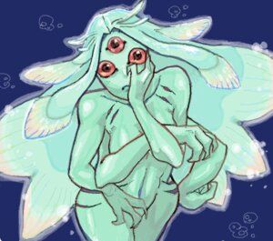 Rating: Questionable Score: 0 Tags: 3_fingers animal_humanoid black_eyes blue_body blue_skin chucklefish e621 female fingers gills humanoid hylotl multi_eye multi_limb red_sclera solo starbound underwater unknown_artist water User: bunchy7s