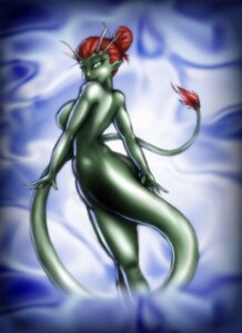 Rating: Questionable Score: 0 Tags: breasts dragon e621 female green_body green_eyes green_skin hair horn kaiju looking_at_viewer looking_back mandy_(marauder6272) marauder6272 mythological_creature mythological_scalie mythology non-mammal_breasts nude red_hair scalie side_boob smile solo tail User: bunchy7s